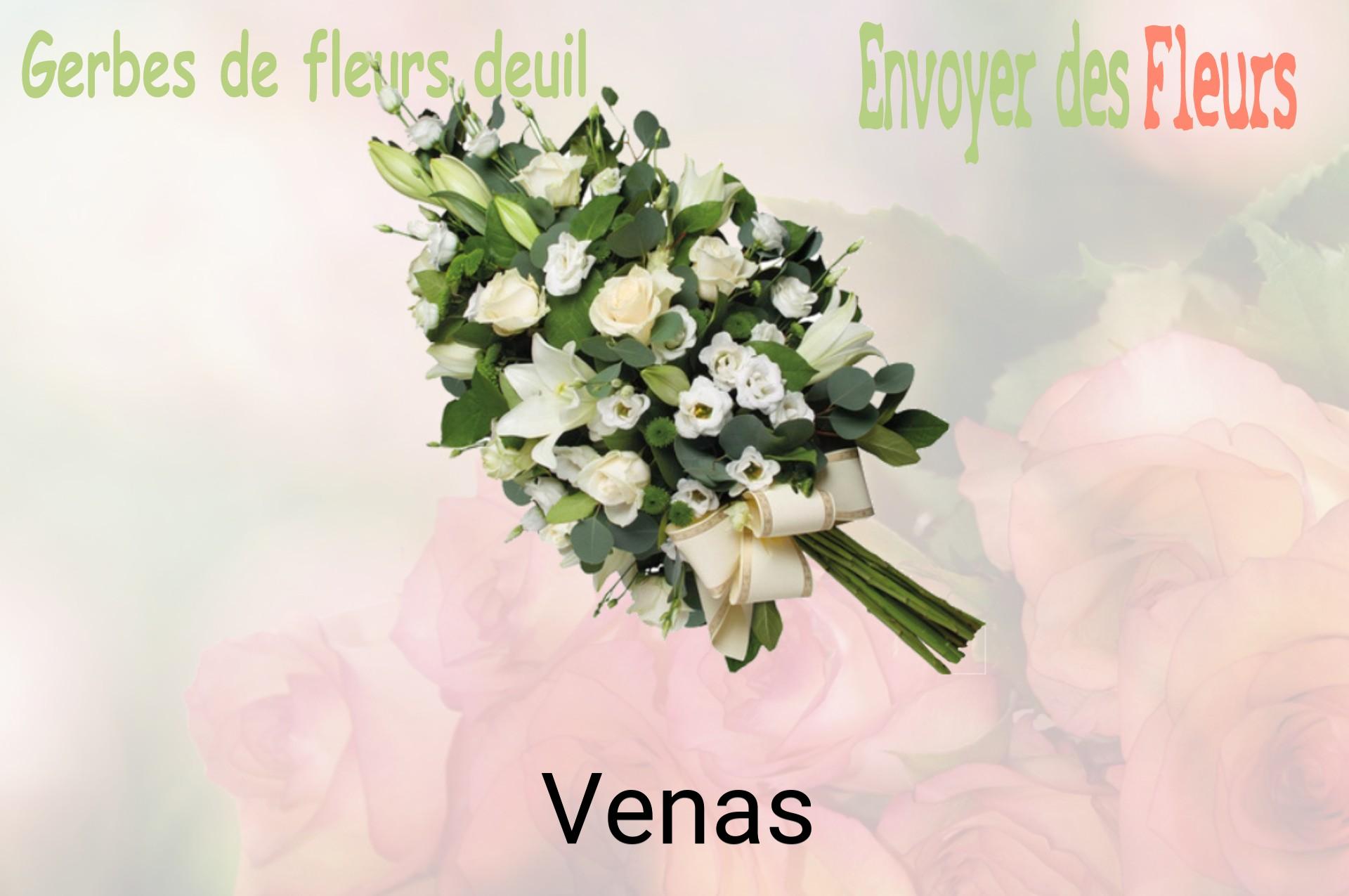 Gerbe de fleurs de deuil livrée à Venas